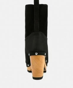 Rag & Co CHEROKEE Black Block Heeled Chelsea Boots 12 Rag & Co CHEROKEE Black Block Heeled Chelsea Boots