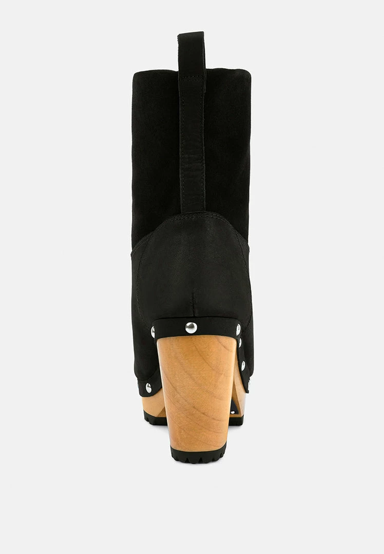 Rag & Co CHEROKEE Black Block Heeled Chelsea Boots 6 Rag & Co CHEROKEE Black Block Heeled Chelsea Boots