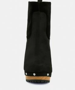 Rag & Co CHEROKEE Black Block Heeled Chelsea Boots 10 Rag & Co CHEROKEE Black Block Heeled Chelsea Boots