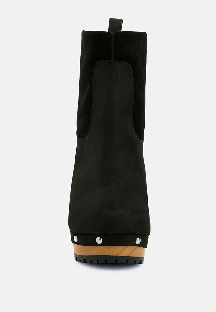Rag & Co CHEROKEE Black Block Heeled Chelsea Boots 4 Rag & Co CHEROKEE Black Block Heeled Chelsea Boots