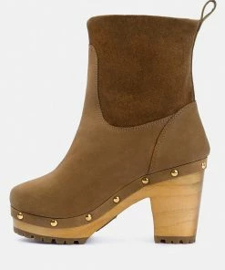 Rag & Co CHEROKEE Tan Block Heeled Chelsea Boot