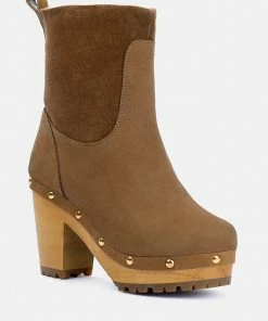 Rag & Co CHEROKEE Tan Block Heeled Chelsea Boot