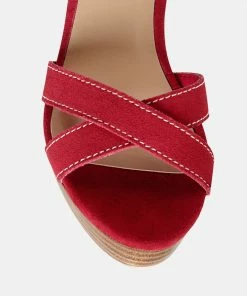 Rag & Co CHOUPETTE Suede Leather Block Heeled Sandal In Red SS'22 13 Rag & Co CHOUPETTE Suede Leather Block Heeled Sandal In Red SS'22