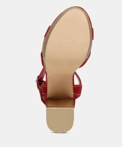 Rag & Co CHOUPETTE Suede Leather Block Heeled Sandal In Red SS'22 12 Rag & Co CHOUPETTE Suede Leather Block Heeled Sandal In Red SS'22