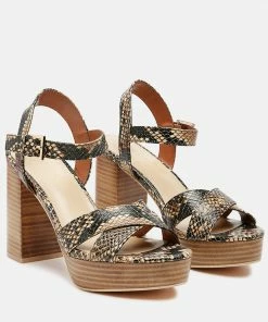 Rag & Co SS'22 CHYPRE High Heeled Block Sandal In Tan