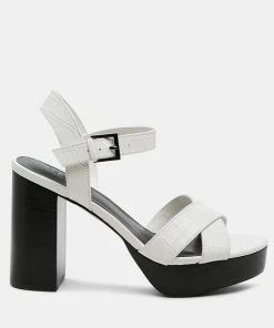 Rag & Co SS'22 CHYPRE High Heeled Block Sandal In White