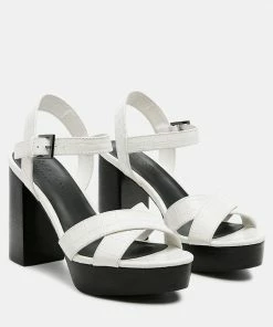 Rag & Co SS'22 CHYPRE High Heeled Block Sandal In White