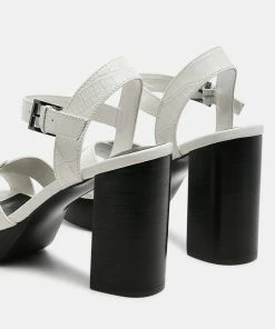 Rag & Co SS'22 CHYPRE High Heeled Block Sandal In White