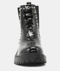 Rag & Co CLARA Studded Black Shiny Chelsea Boot