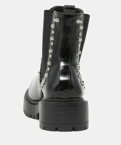 Rag & Co CLARA Studded Black Shiny Chelsea Boot