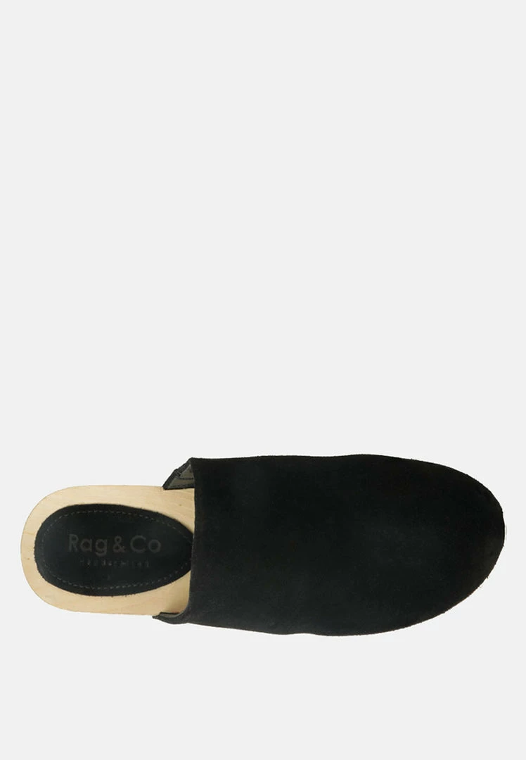 Rag & Co DARCIE Black Suede Clogs SS'22 7 Rag & Co DARCIE Black Suede Clogs SS'22