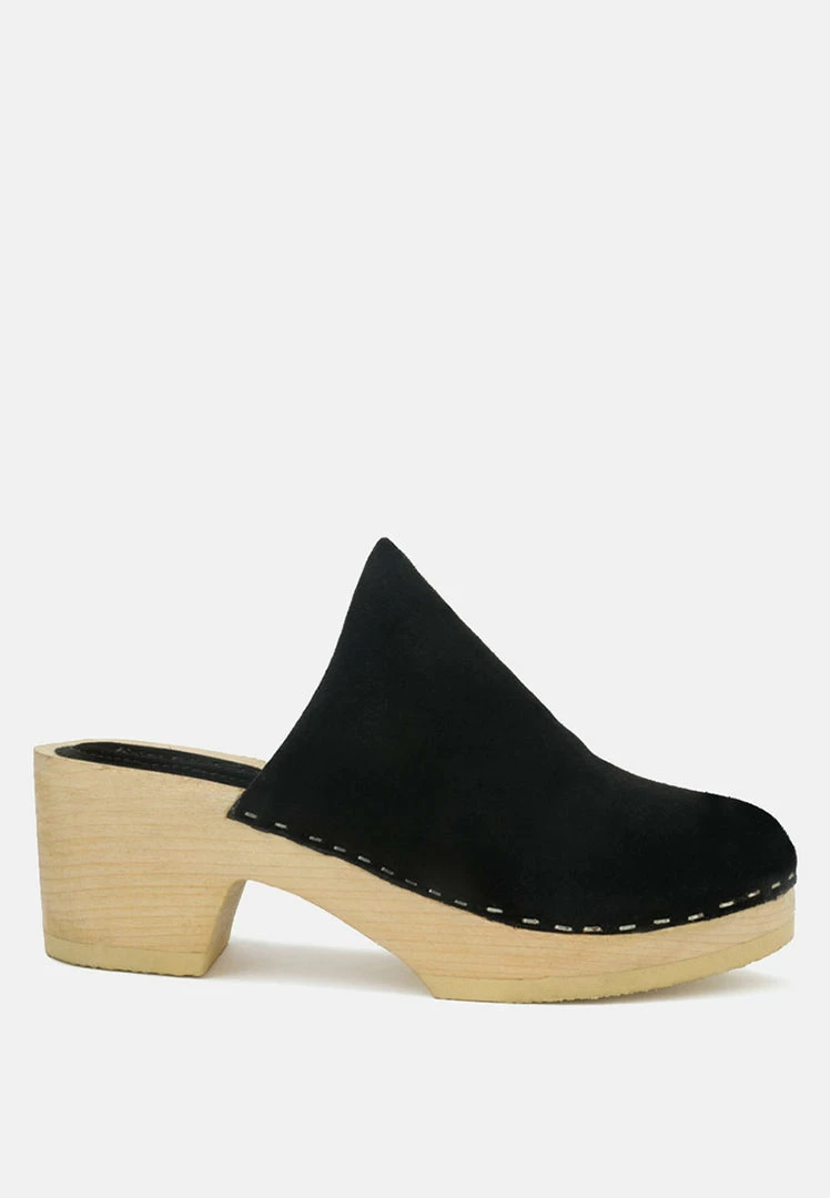 Rag & Co DARCIE Black Suede Clogs SS'22 3 Rag & Co DARCIE Black Suede Clogs SS'22
