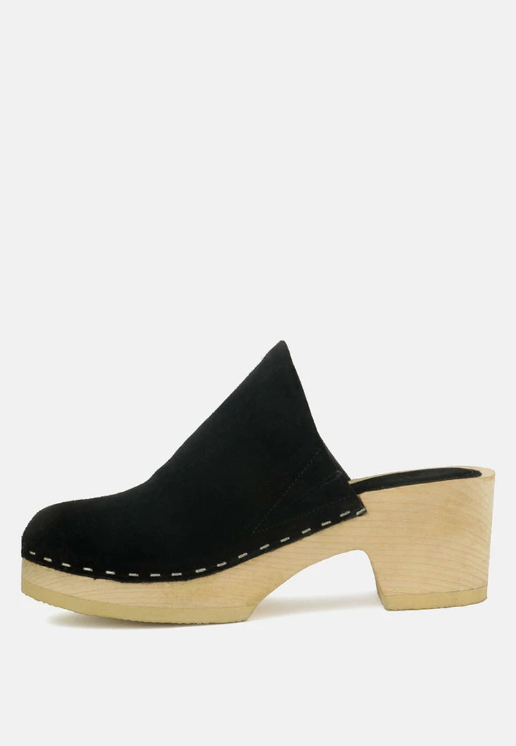 Rag & Co DARCIE Black Suede Clogs SS'22 5 Rag & Co DARCIE Black Suede Clogs SS'22