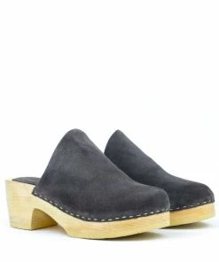 Rag & Co SS'22 DARCIE Grey Suede Clogs