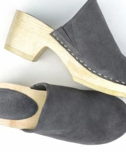 Rag & Co SS'22 DARCIE Grey Suede Clogs