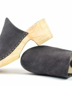 Rag & Co SS'22 DARCIE Grey Suede Clogs