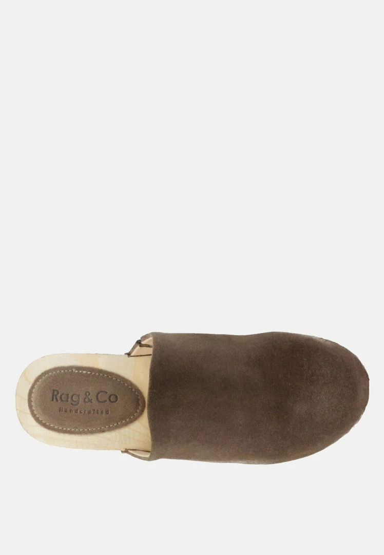 Rag & Co SS'22 DARCIE Taupe Suede Clogs 8 Rag & Co SS'22 DARCIE Taupe Suede Clogs