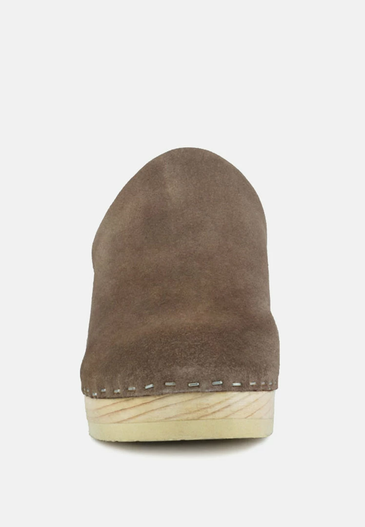 Rag & Co SS'22 DARCIE Taupe Suede Clogs 5 Rag & Co SS'22 DARCIE Taupe Suede Clogs
