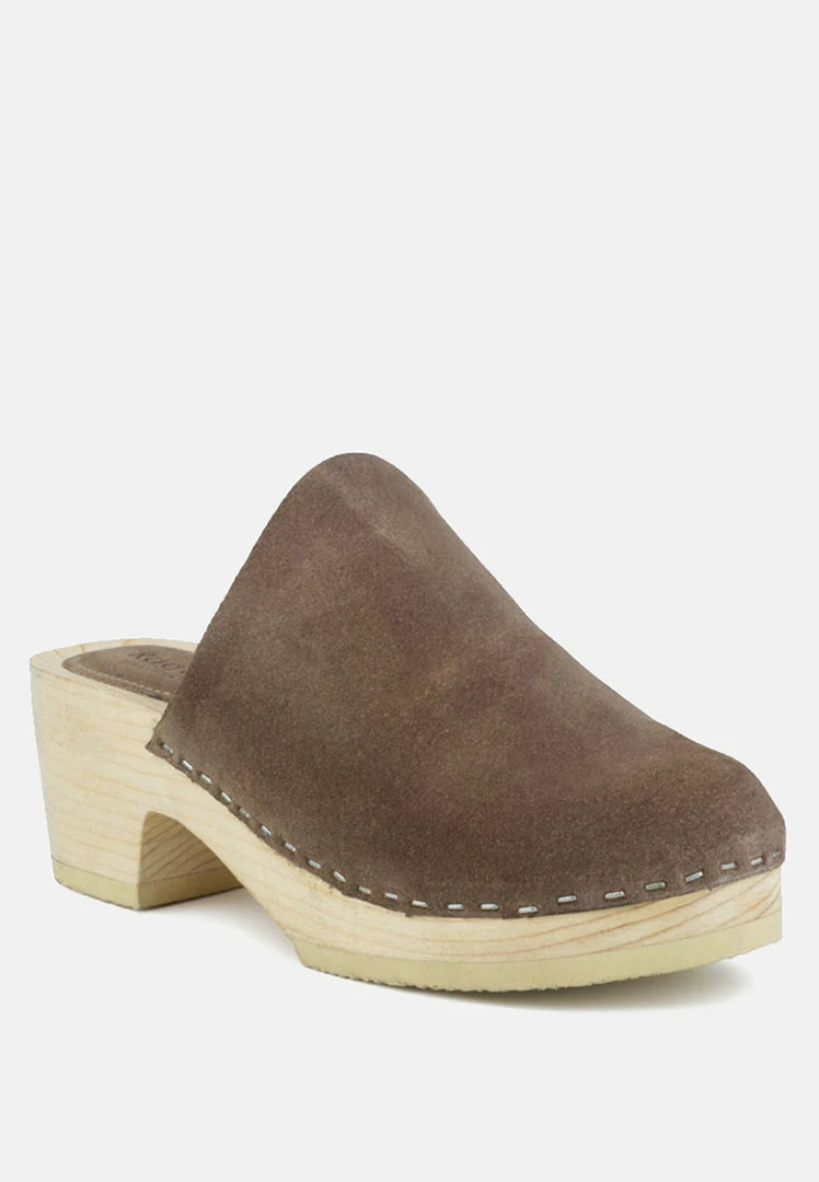 Rag & Co SS'22 DARCIE Taupe Suede Clogs 3 Rag & Co SS'22 DARCIE Taupe Suede Clogs