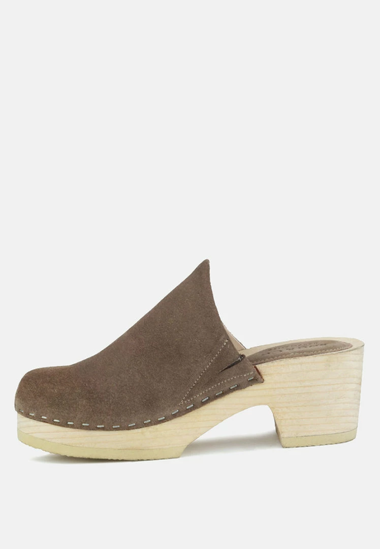 Rag & Co SS'22 DARCIE Taupe Suede Clogs 6 Rag & Co SS'22 DARCIE Taupe Suede Clogs