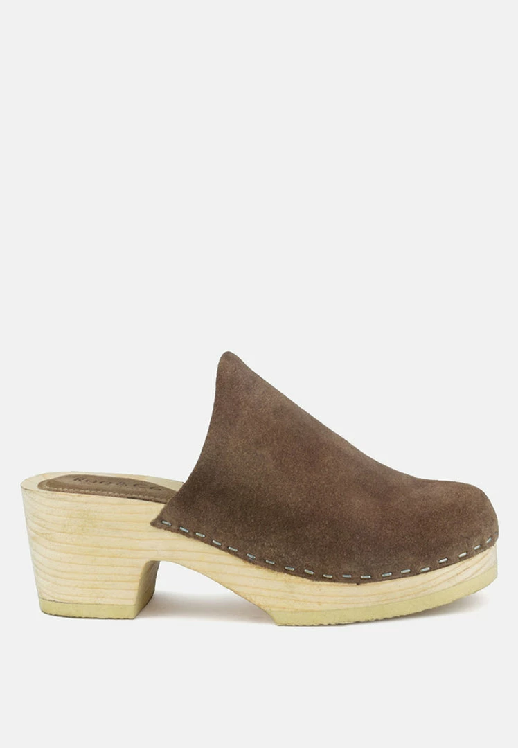 Rag & Co SS'22 DARCIE Taupe Suede Clogs 4 Rag & Co SS'22 DARCIE Taupe Suede Clogs