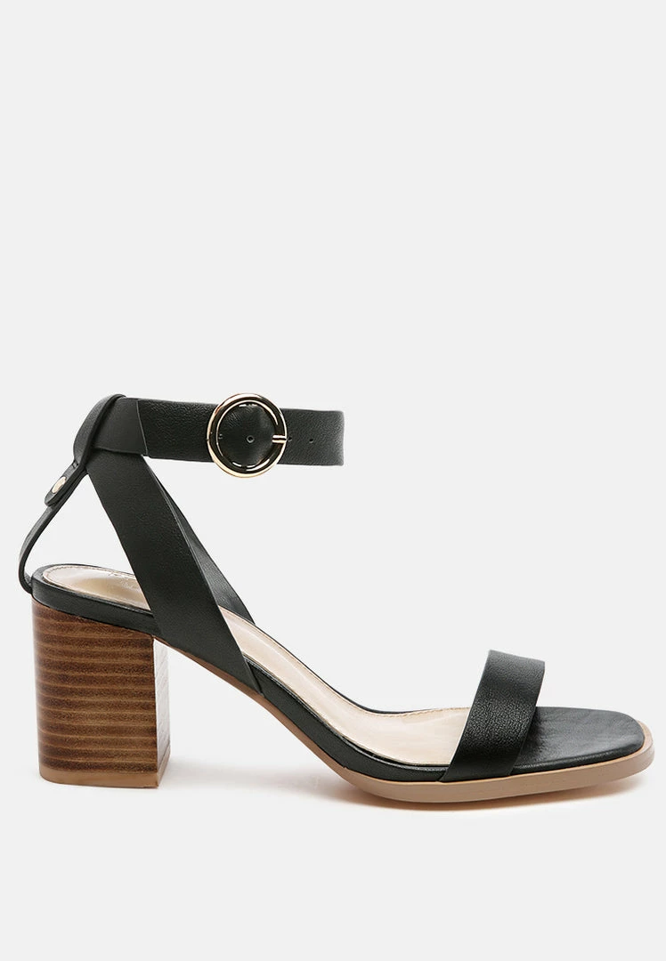 Rag & Co DOLPH Stack Block Heeled Sandal In Black SS'22 4 Rag & Co DOLPH Stack Block Heeled Sandal In Black SS'22