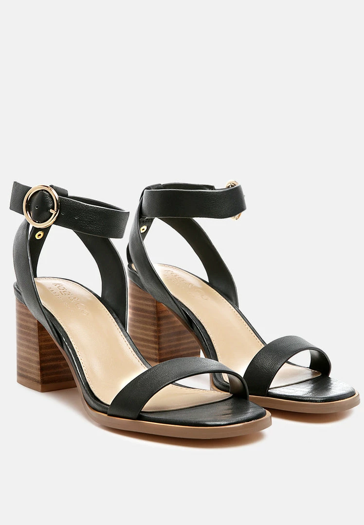 Rag & Co DOLPH Stack Block Heeled Sandal In Black SS'22 3 Rag & Co DOLPH Stack Block Heeled Sandal In Black SS'22
