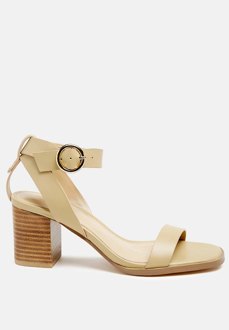 Rag & Co DOLPH Stack Block Heeled Sandal In Nude SS'22 4 Rag & Co DOLPH Stack Block Heeled Sandal In Nude SS'22