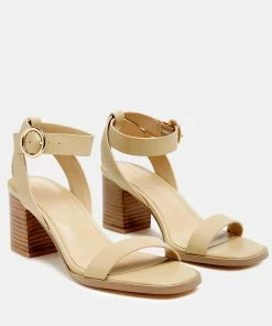 Rag & Co DOLPH Stack Block Heeled Sandal In Nude SS'22
