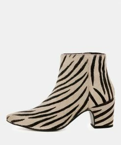 Rag & Co ELISSA Zebra Print Ankle Boots