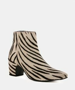 Rag & Co ELISSA Zebra Print Ankle Boots