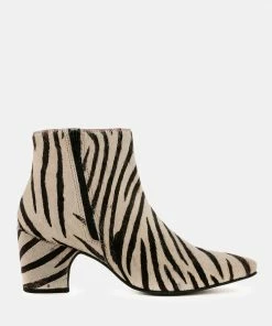 Rag & Co ELISSA Zebra Print Ankle Boots