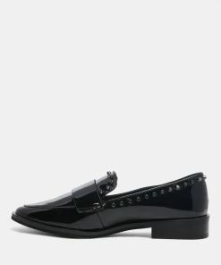 Rag & Co Loafers & Ballerinas EMILIA Black Shine Forever Stud Penny Loafers