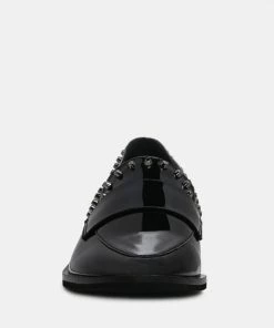 Rag & Co Loafers & Ballerinas EMILIA Black Shine Forever Stud Penny Loafers