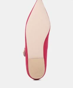 Rag & Co FEDORA Fuchsia Pointed Ballerina Flats Loafers & Ballerinas