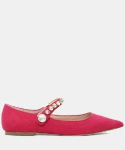 Rag & Co FEDORA Fuchsia Pointed Ballerina Flats Loafers & Ballerinas