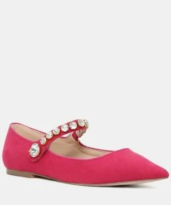 Rag & Co FEDORA Fuchsia Pointed Ballerina Flats Loafers & Ballerinas