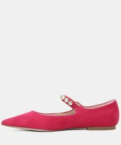 Rag & Co FEDORA Fuchsia Pointed Ballerina Flats Loafers & Ballerinas
