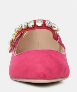 Rag & Co FEDORA Fuchsia Pointed Ballerina Flats Loafers & Ballerinas