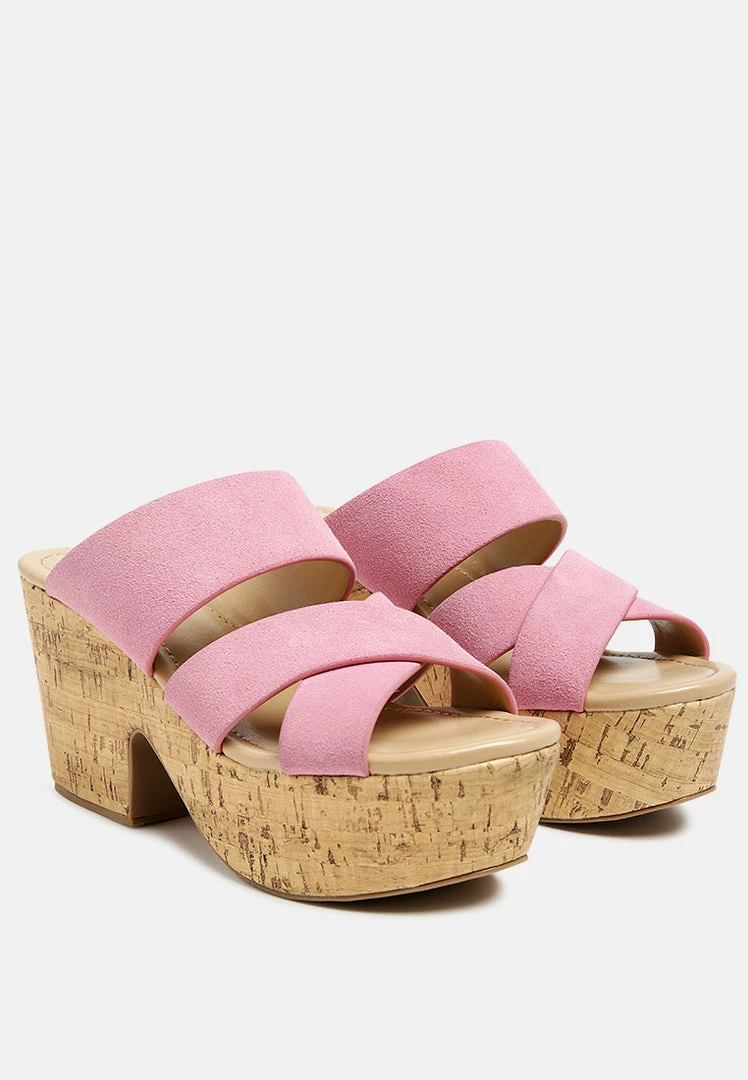 Rag & Co GERD Block Heeled Suede Slip-On Sandal In Pink SS'22 3 Rag & Co GERD Block Heeled Suede Slip-On Sandal In Pink SS'22