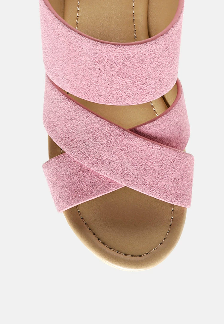 Rag & Co GERD Block Heeled Suede Slip-On Sandal In Pink SS'22 7 Rag & Co GERD Block Heeled Suede Slip-On Sandal In Pink SS'22