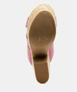 Rag & Co GERD Block Heeled Suede Slip-On Sandal In Pink SS'22 11 Rag & Co GERD Block Heeled Suede Slip-On Sandal In Pink SS'22
