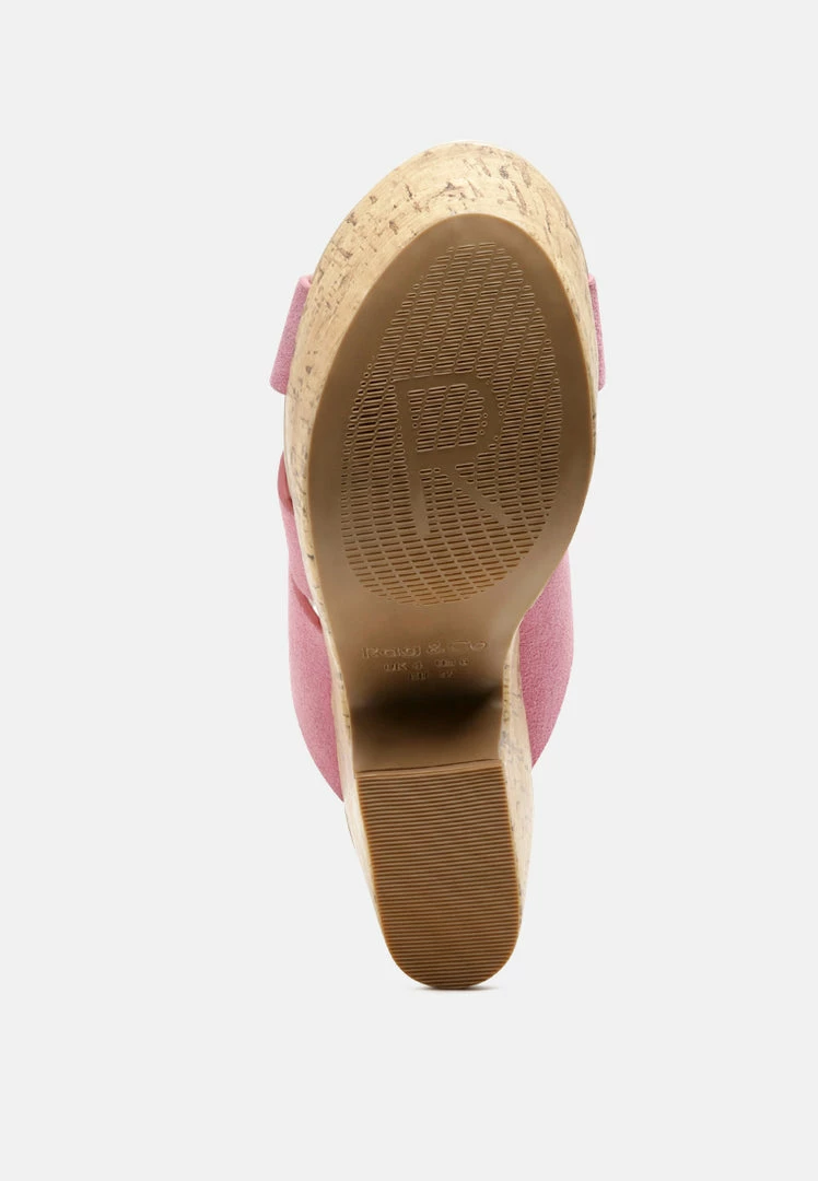 Rag & Co GERD Block Heeled Suede Slip-On Sandal In Pink SS'22 6 Rag & Co GERD Block Heeled Suede Slip-On Sandal In Pink SS'22