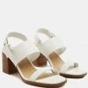 Rag & Co GERTUDE Slingback Block Heel Leather Sandal In White 2 Rag & Co GERTUDE Slingback Block Heel Leather Sandal In White