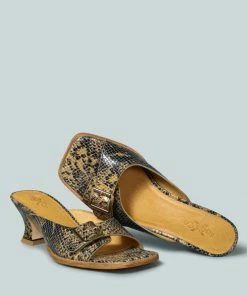 Rag & Co X GOMEZ-ART-NOUVEAU Leather Slip-On Sandal In Animal Print