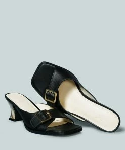 Rag & Co X GOMEZ-ART-NOUVEAU Leather Slip-On Sandal In Black 9 Rag & Co X GOMEZ-ART-NOUVEAU Leather Slip-On Sandal In Black