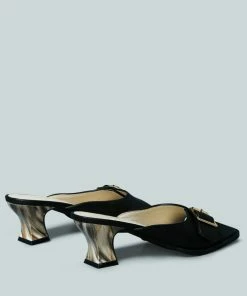 Rag & Co X GOMEZ-ART-NOUVEAU Leather Slip-On Sandal In Black 10 Rag & Co X GOMEZ-ART-NOUVEAU Leather Slip-On Sandal In Black