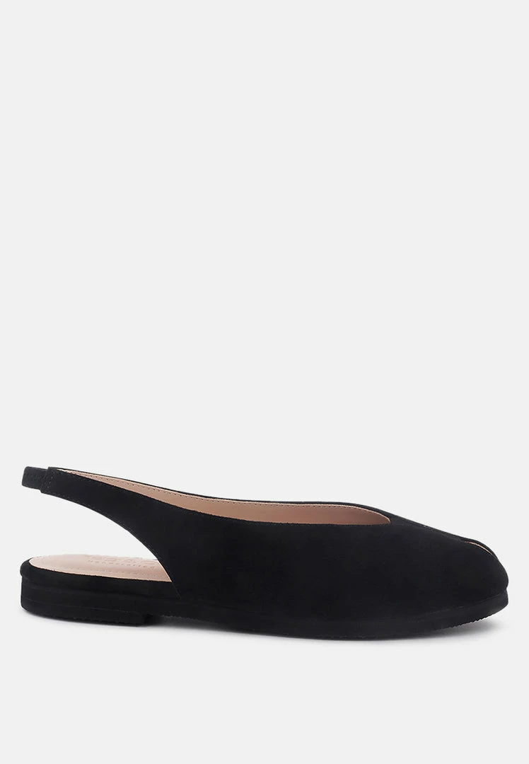 Rag & Co GRETCHEN Black Slingback Flat Sandals Flats 4 Rag & Co GRETCHEN Black Slingback Flat Sandals Flats
