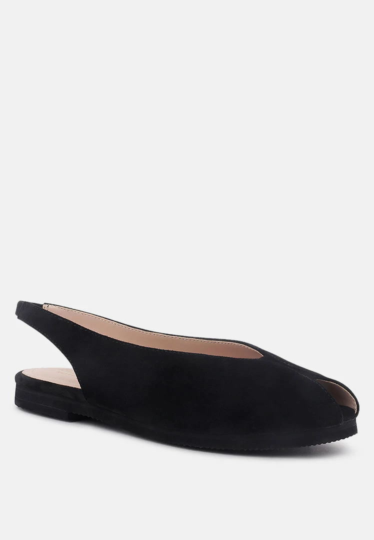 Rag & Co GRETCHEN Black Slingback Flat Sandals Flats 3 Rag & Co GRETCHEN Black Slingback Flat Sandals Flats