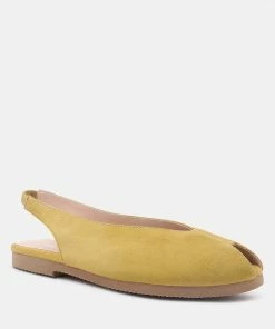 Rag & Co GRETCHEN Mustard Slingback Flat Sandals